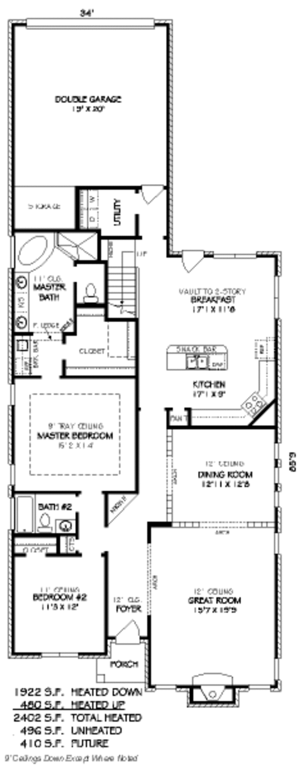 European Floor Plan - Main Floor Plan #424-152
