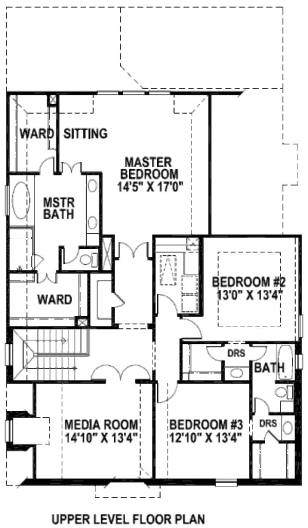 European Floor Plan - Upper Floor Plan #141-273