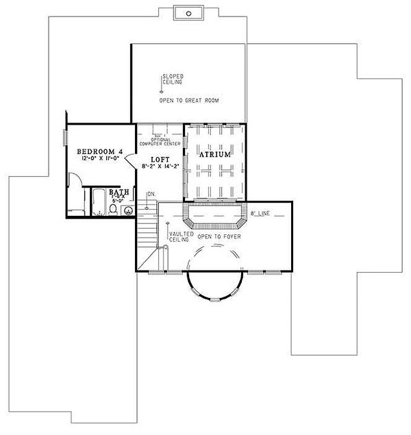 House Blueprint - European Floor Plan - Upper Floor Plan #17-208