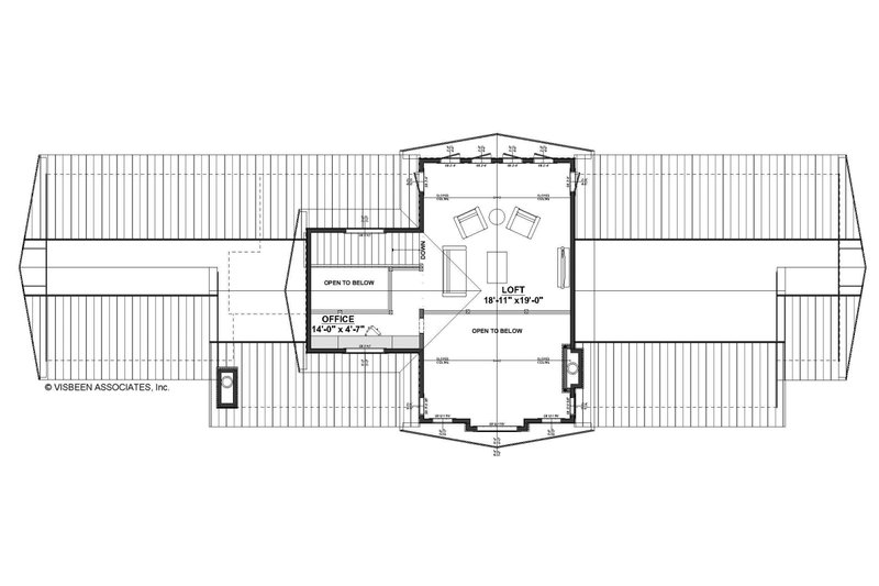House Blueprint - Floor Plan - Upper Floor for Contemporary House Plan #928-326 - 3 bed, 2 bath