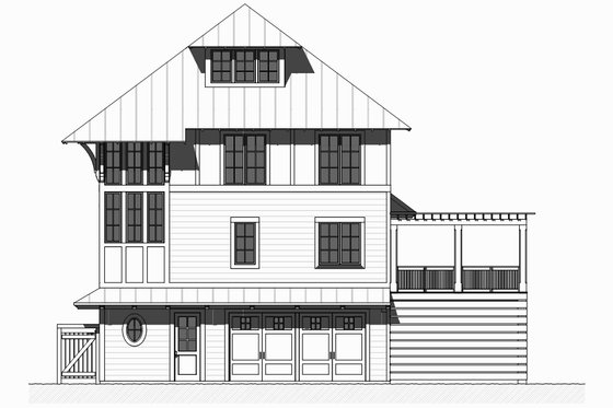 Exterior - Front Elevation 3 for Beach House Plan #901-125 - 5 bed, 4 bath