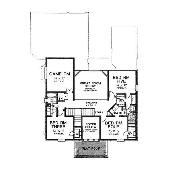Architectural House Design - Colonial Floor Plan - Upper Floor Plan #310-704