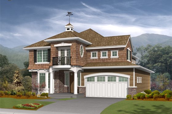 Exterior - Front Elevation for Traditional House Plan #132-117 - 3 bed, 2.5 bath