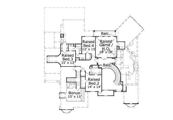 European Floor Plan - Upper Floor Plan #411-484