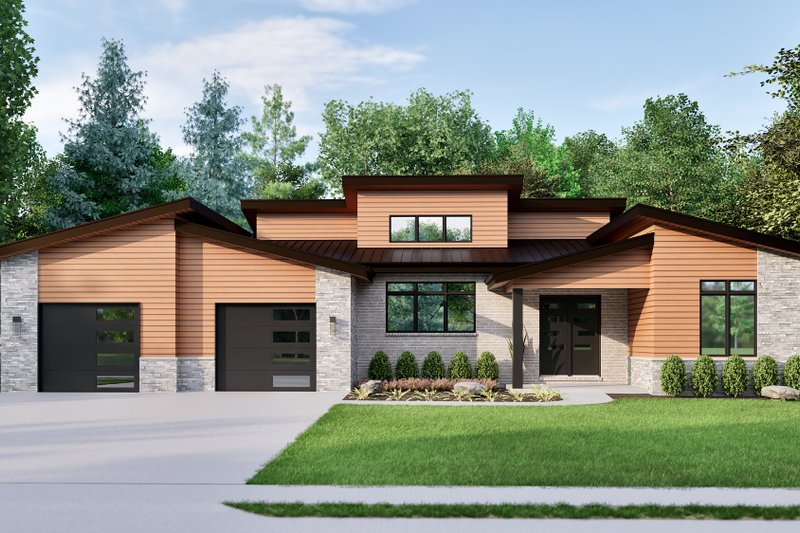 Home Plan - Contemporary Exterior - Front Elevation Plan #46-930