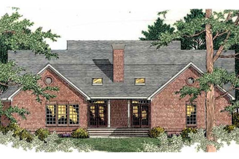 Architectural House Design - Exterior - Rear Elevation for Southern House Plan #406-291 - 4 bed, 2.5 bath