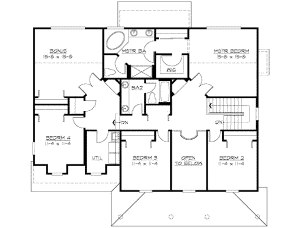 Farmhouse Floor Plan - Upper Floor Plan #132-138