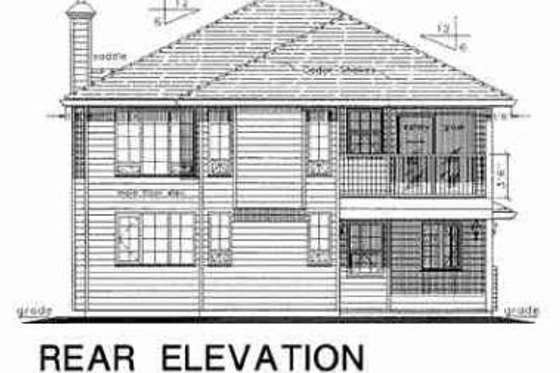 Exterior - Rear Elevation for Traditional House Plan #18-9307 - 3 bed, 2 bath