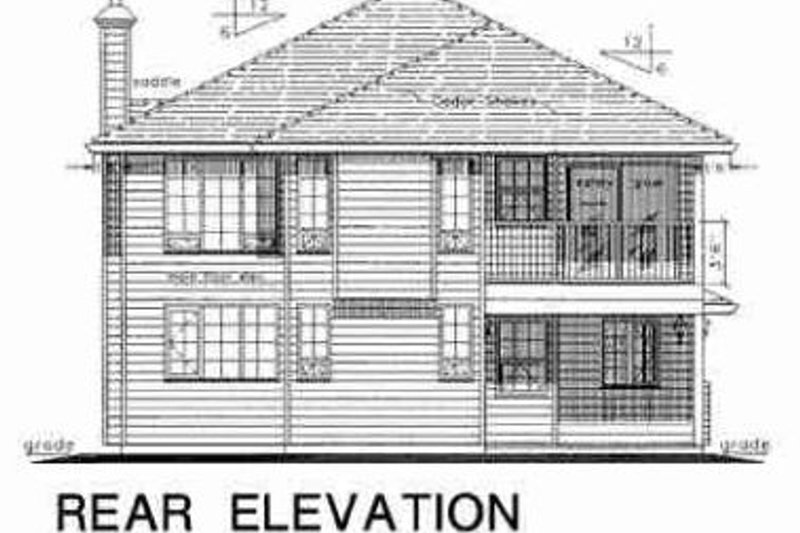 House Plan Design - Exterior - Rear Elevation for Traditional House Plan #18-9307 - 3 bed, 2 bath