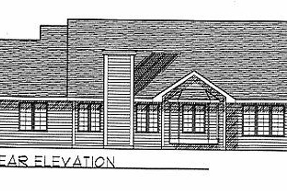 Exterior - Rear Elevation for Traditional House Plan #70-157 - 3 bed, 2 bath