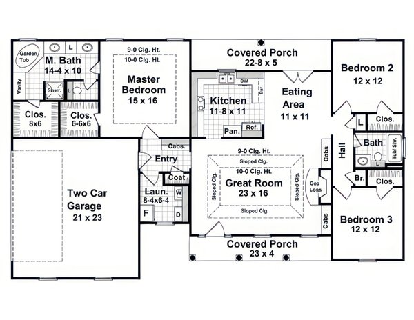House Blueprint - Farmhouse Floor Plan - Main Floor Plan #21-626