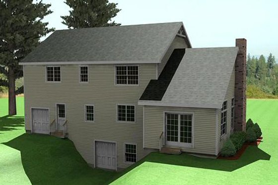 Exterior - Rear Elevation for Traditional House Plan #75-178 - 3 bed, 2.5 bath