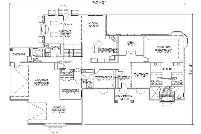 Dream House Plan - Floor Plan - Main Floor for European House Plan #5-325 - 6 bed, 4.5 bath