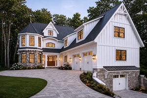 Dream House Plan - Exterior - Front Elevation for Farmhouse House Plan #928-443 - 3 bed, 4.5 bath