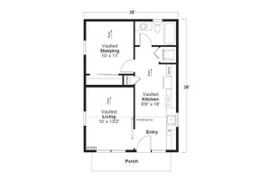Floor Plan - Main Floor for Modern House Plan #124-1361 - 1 bed, 1 bath