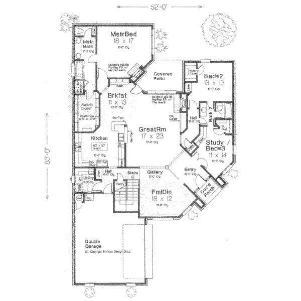 House Plan Design - European Floor Plan - Main Floor Plan #310-372
