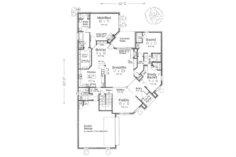 Home Plan - Floor Plan - Main Floor for European House Plan #310-372 - 3 bed, 3 bath