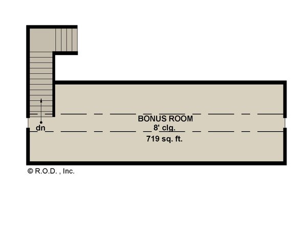 Architectural House Design - Floor Plan - Upper Floor 1 for Farmhouse House Plan #51-1573 - 1 bed, 1 bath