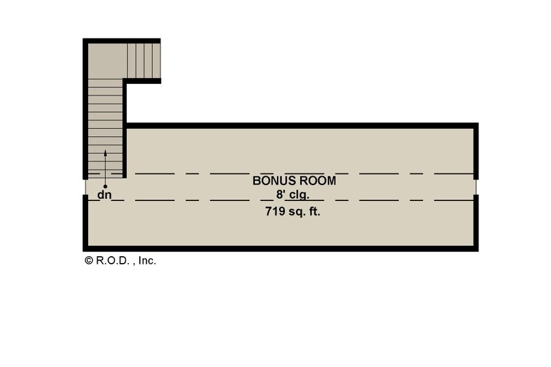 Architectural House Design - Floor Plan - Upper Floor 1 for Farmhouse House Plan #51-1573 - 1 bed, 1 bath