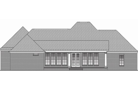 Exterior - Rear Elevation for Southern House Plan #430-49 - 4 bed, 2.5 bath