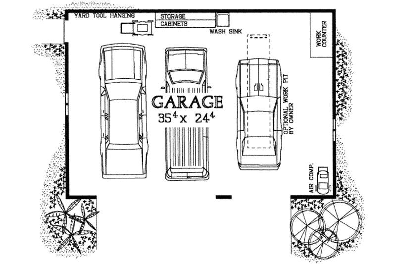 House Blueprint - Floor Plan - Main Floor for Country House Plan #72-288 - 1 bed, 1 bath