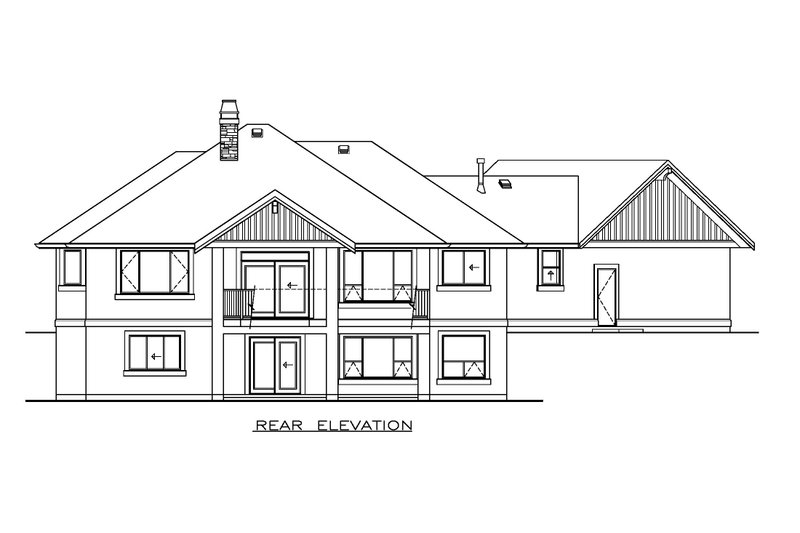 Architectural House Design - Exterior - Rear Elevation for Ranch House Plan #1100-168 - 3 bed, 2.5 bath