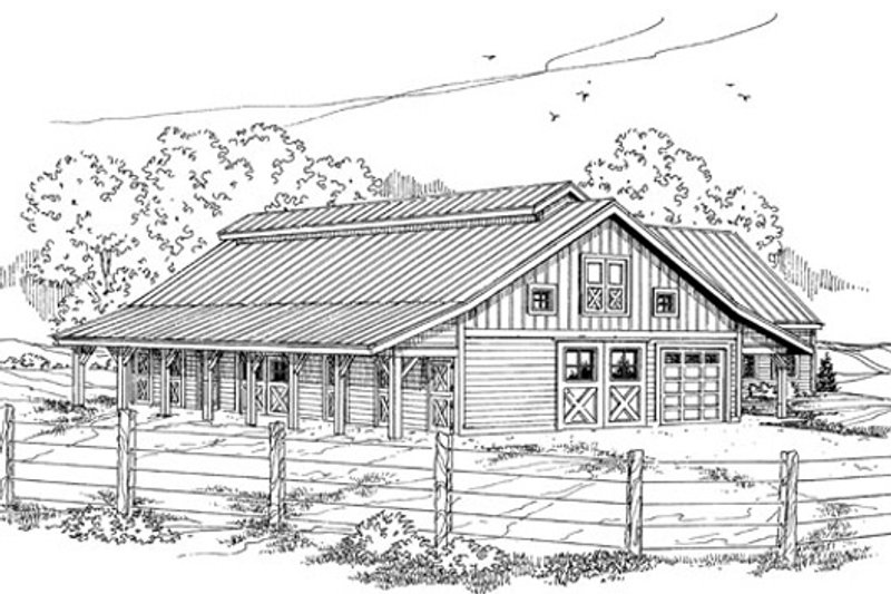 Home Plan - Exterior - Other Elevation 2 for Country House Plan #124-798 - 1 bed, 1 bath