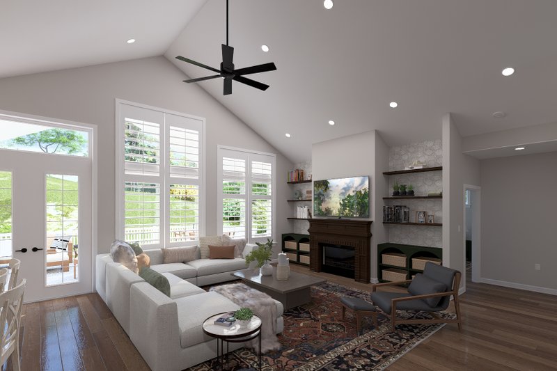 Architectural House Design - Interior - Family Room 1 for Craftsman House Plan #1060-496 - 3 bed, 2.5 bath