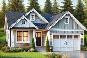 Cottage Exterior - Front Elevation Plan #515-58
