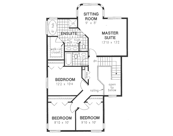 Traditional Floor Plan - Upper Floor Plan #18-9323