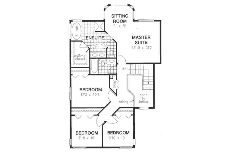 Architectural House Design - Floor Plan - Upper Floor for Traditional House Plan #18-9323 - 4 bed, 2.5 bath