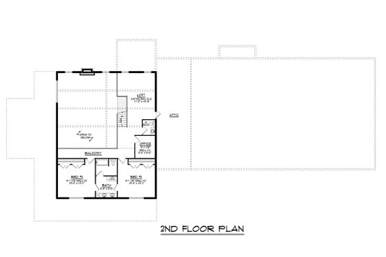 Floor Plan - Upper Floor for Barndominium House Plan #1064-264 - 3 bed, 3 bath