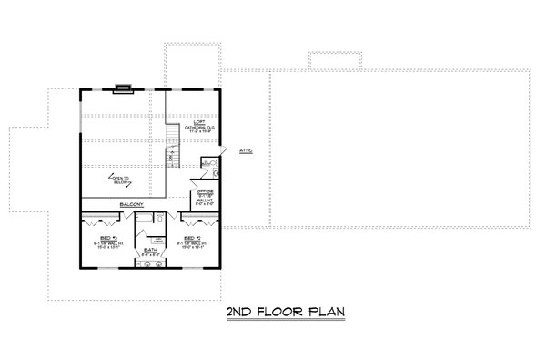Architectural House Design - Barndominium Floor Plan - Upper Floor Plan #1064-264