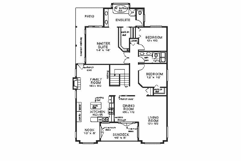 Home Plan - Floor Plan - Main Floor for Traditional House Plan #18-208 - 4 bed, 2 bath