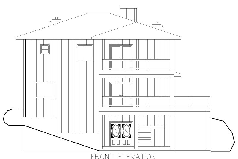 Architectural House Design - Exterior - Front Elevation 3 for Contemporary House Plan #117-926 - 3 bed, 2.5 bath