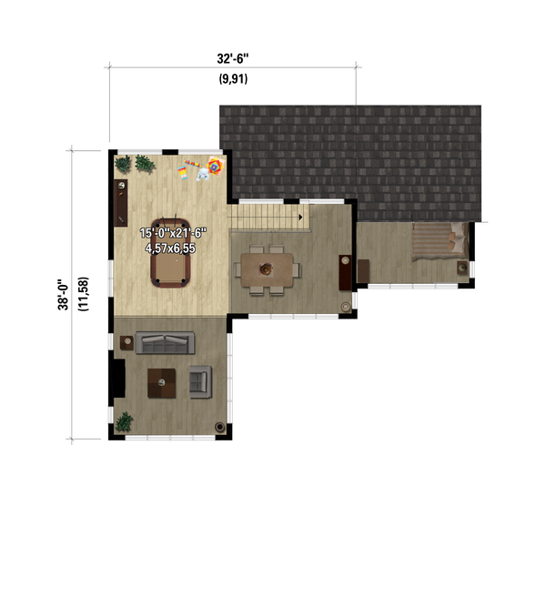 Modern Floor Plan - Upper Floor Plan #25-4969