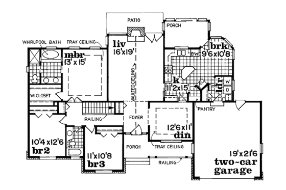 Floor Plan - Main Floor for Traditional House Plan #47-256 - 3 bed, 2 bath