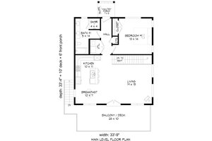 Floor Plan - Main Floor for Country House Plan #932-1123 - 1 bed, 2 bath