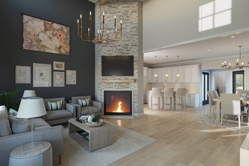 Home Plan - Interior - Family Room for Farmhouse House Plan #45-635 - 3 bed, 2.5 bath