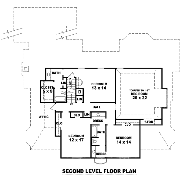 Colonial Floor Plan - Upper Floor Plan #81-1630