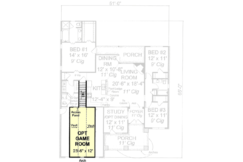 Dream House Plan - Floor Plan - Other Floor for Southern House Plan #20-1532 - 3 bed, 2 bath