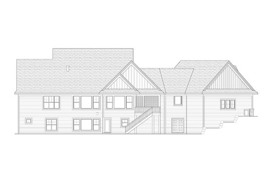 Exterior - Rear Elevation for Craftsman House Plan #51-560 - 2 bed, 1.5 bath
