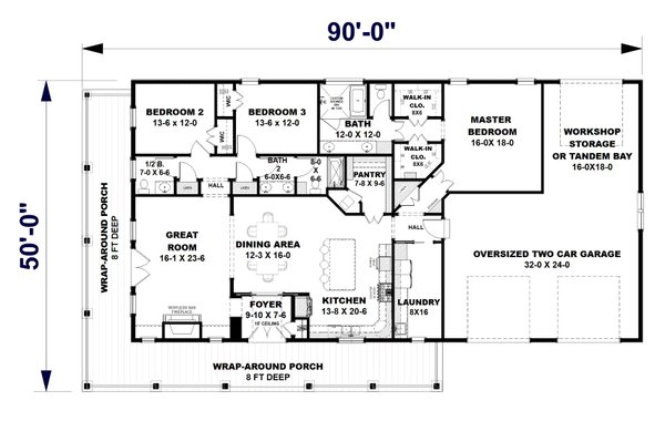 Dream House Plan - Barndominium Floor Plan - Main Floor Plan #44-291