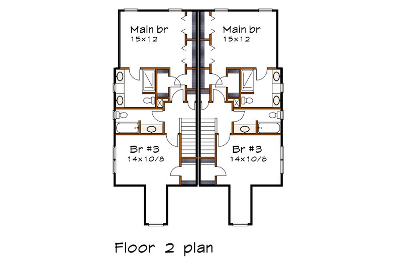 Architectural House Design - Floor Plan - Upper Floor for Bungalow House Plan #79-249 - 3 bed, 3 bath