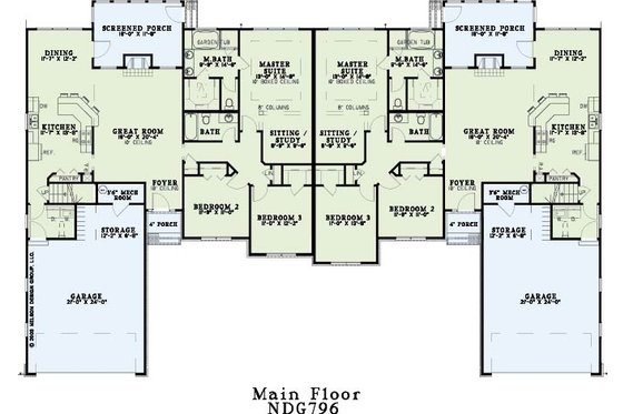 Floor Plan - Main Floor for Traditional House Plan #17-591 - 3 bed, 2 bath