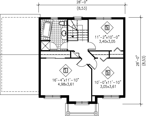 Colonial Floor Plan - Upper Floor Plan #25-259