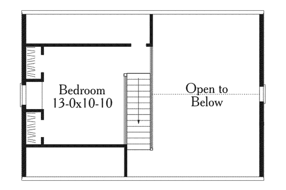 Floor Plan - Upper Floor for Farmhouse House Plan #406-153 - 2 bed, 1 bath