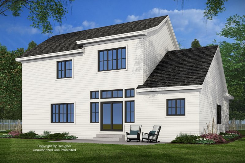 Dream House Plan - Exterior - Rear Elevation 1 for Farmhouse House Plan #51-1425 - 4 bed, 3.5 bath