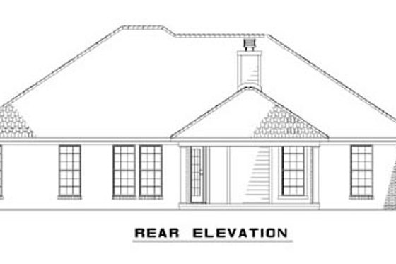 Exterior - Rear Elevation for Traditional House Plan #17-2883 - 3 bed, 2 bath