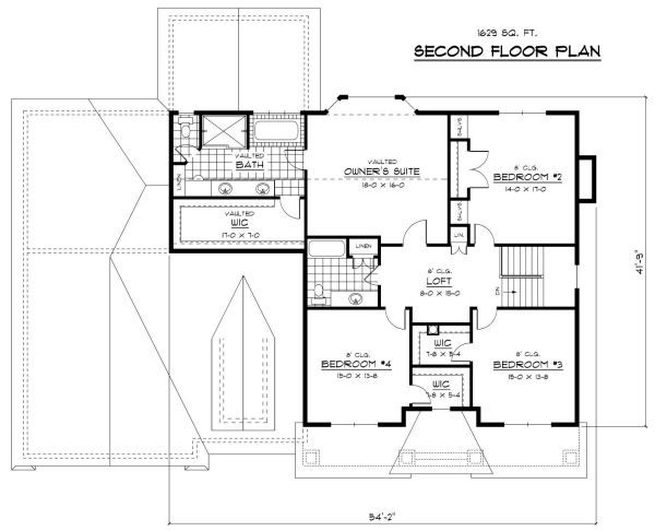 European Floor Plan - Upper Floor Plan #51-309